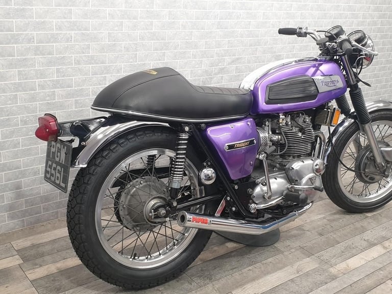 1973 TRIUMPH TRIDENT T150 Matching Numbers Piper 3-1 Exhaust TimeWarp Cafe Ra...