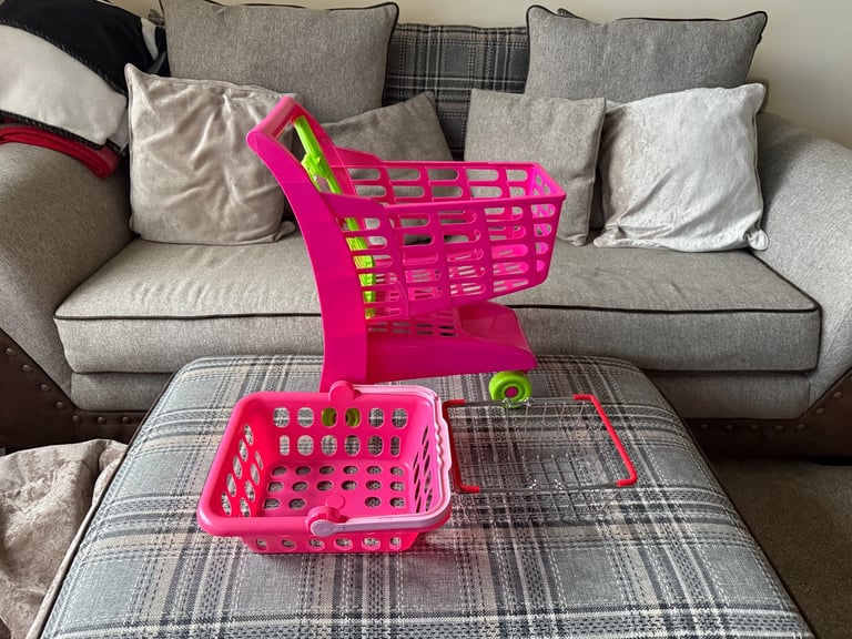 image for Kids shopping trolly and 2 baskets 