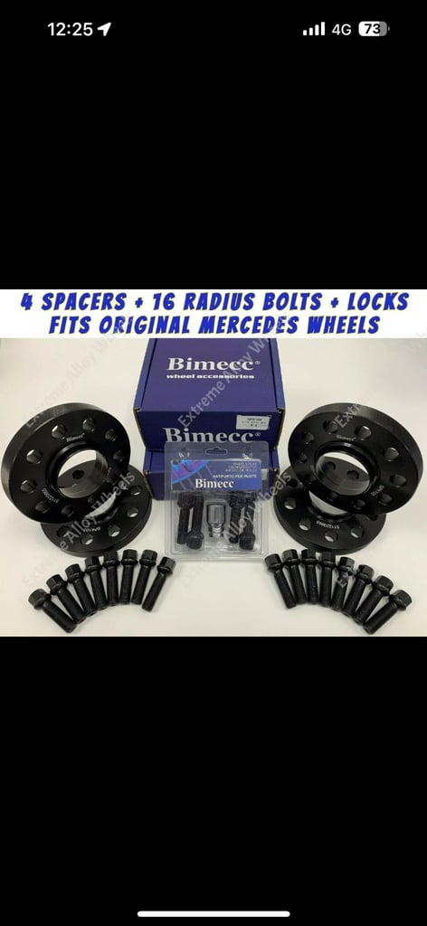 Black Wheel Spacers 15mm for Mercedes A B C Class Cls
