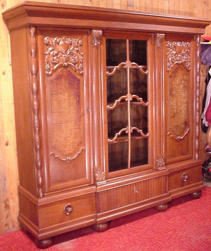 Antiques Library Bookcase Shop Cupboard Glass Cabinet Display Baroque Furniture