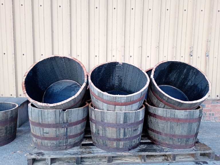 Barrel halfs- planters- planter- pot 