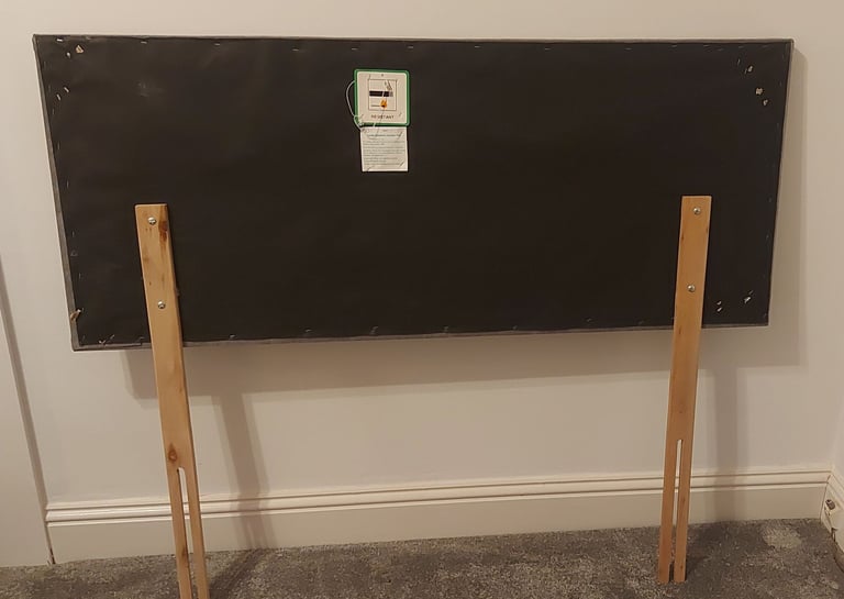 Grey rectangular headboard, plain, vgc, 4ft width