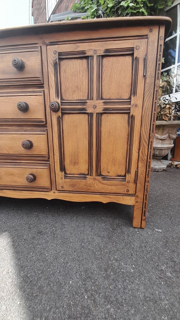 Ercol solid light elm sideboard