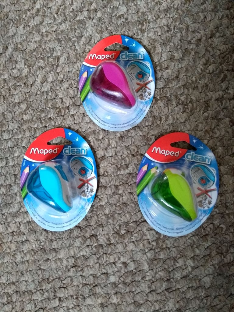 image for New - 1 x Maped Clean 2 hole pencil sharpener (choice of colour) £2 each