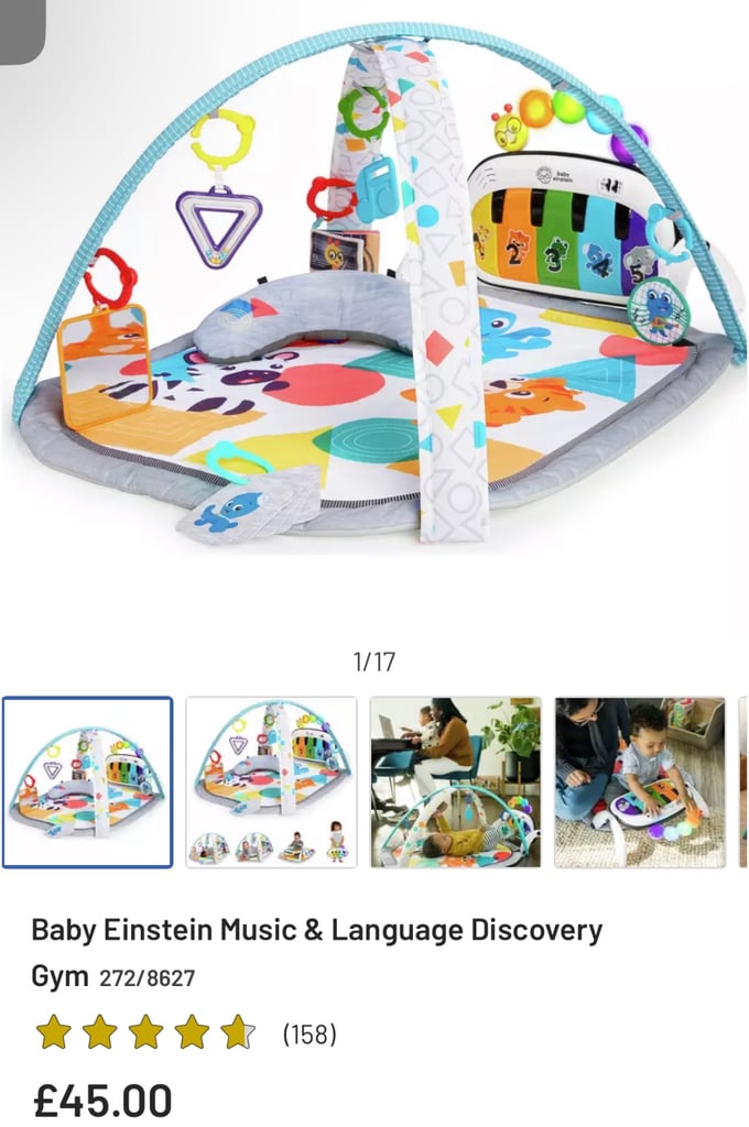 image for Baby Einstein Kickin' Tunes 4-in-1 Activity Gym & Tummy Time Play Mat with Piano