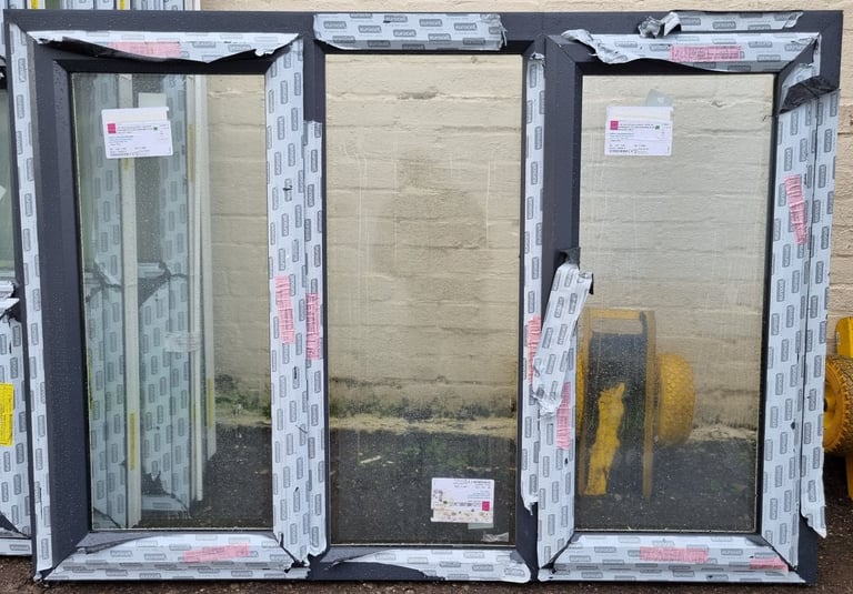 image for New UPVC Double Glazed Grey On White Windows 1665mm W x 1185mm H