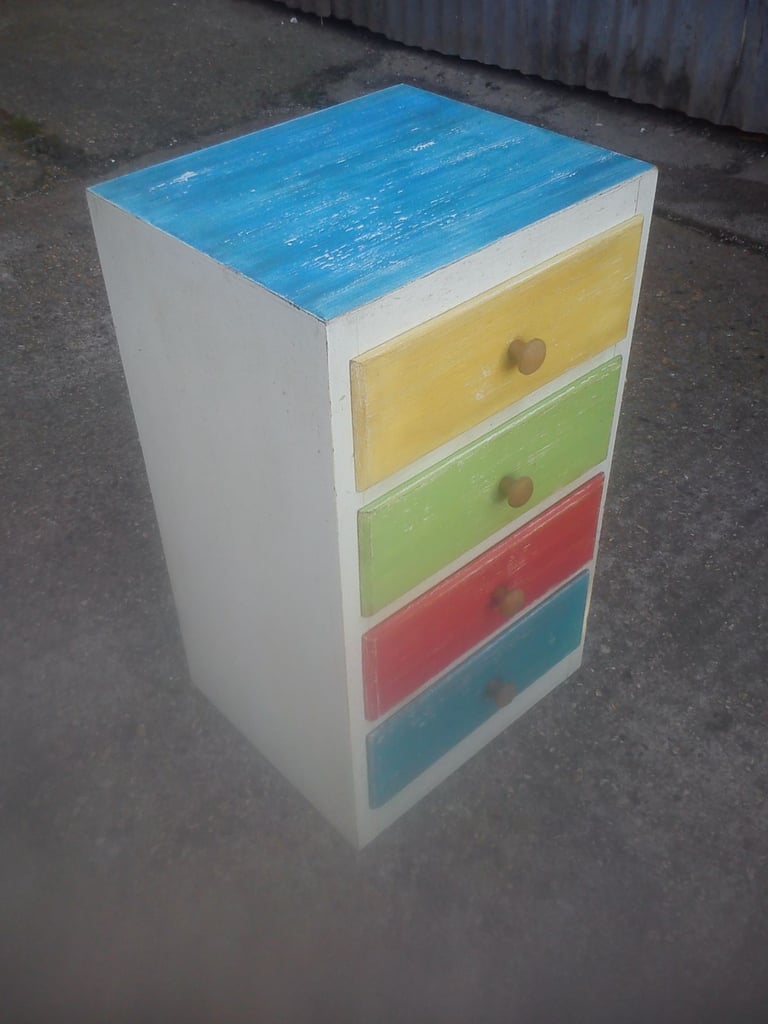Upcycled, vintage, shabby chic, utility drawers.