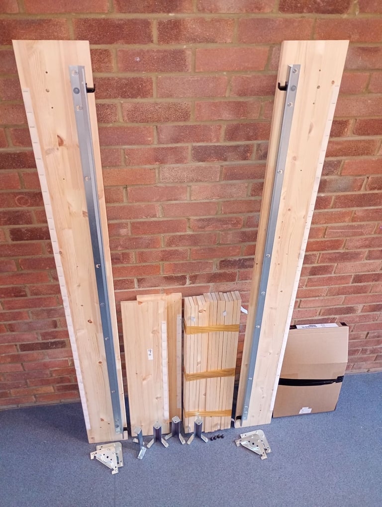 image for Wooden Single Bedframe with Cover and Legs and Fixings