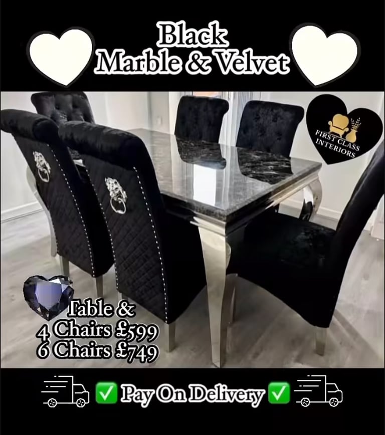 Best UK Prices 🔥 Pay On Delivery ✅ Luxury Dining Tables & Chairs 💎 