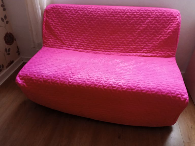 image for Grey sofa bed with pink cover