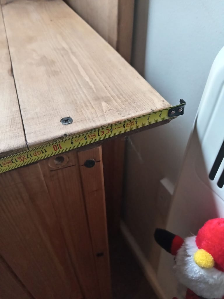 Handmade pine cabinet / side table with drawer. Recycled wood. 