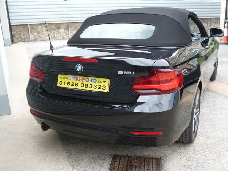 BMW 218i Sport AUTO Convertible 2019 Black 46000 miles one owner FSH Superb 
