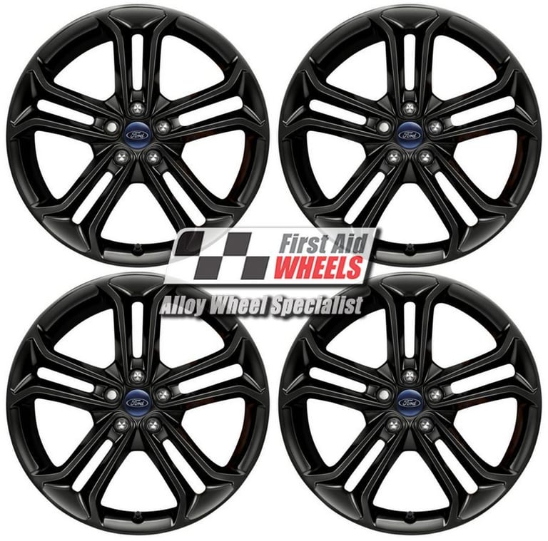R561BS Swap FORD FOCUS ST 4X 19'' GENUINE 5 TWIN SPOKE SATIN BLACK ALLOY WHEELS