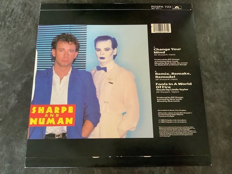 Sharpe and Newman - Change Your Mind - 12” Single 1985