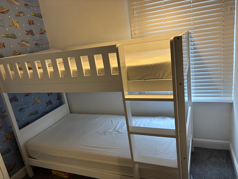 White Wooden Bunk Beds 
