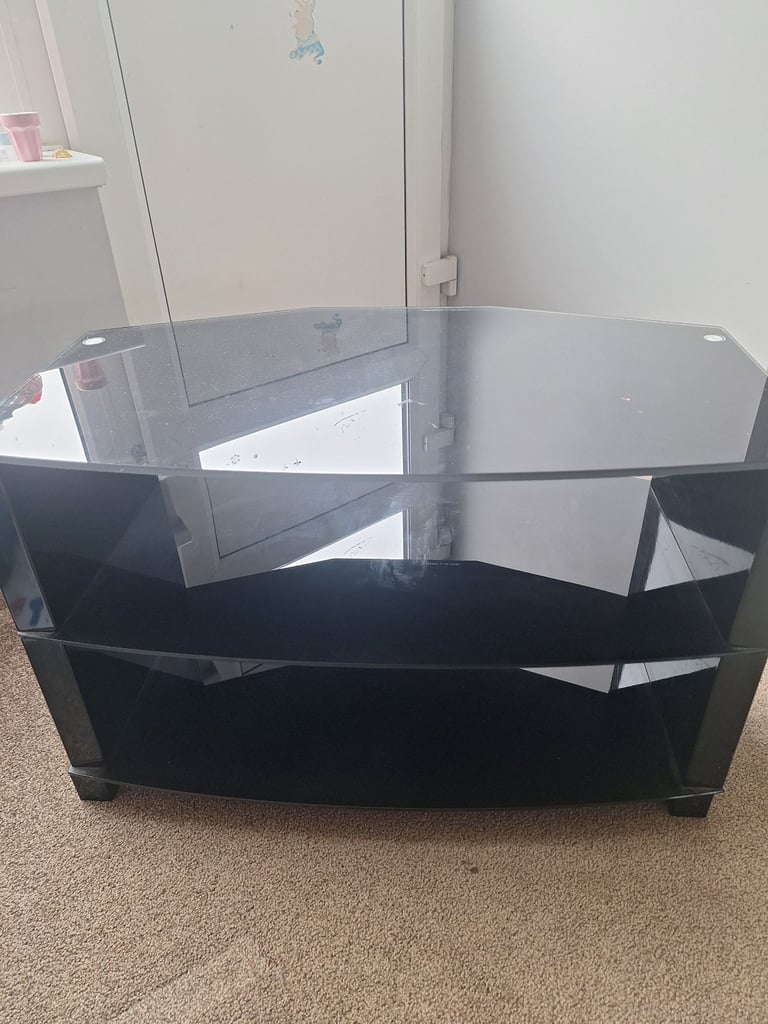 image for Glass tv stand 
