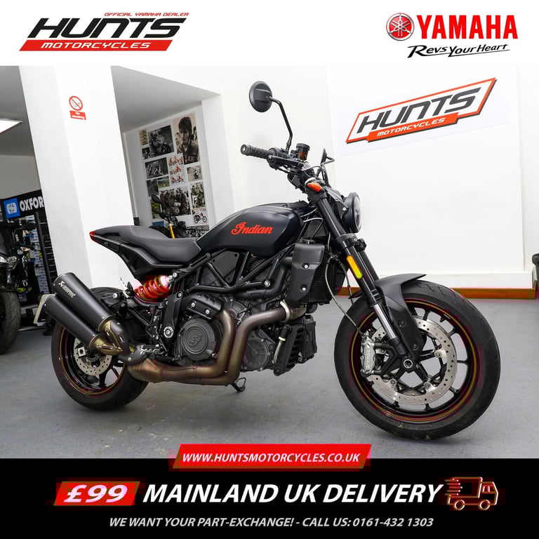 2022, '22 Indian FTR1200 ABS. 1 Owner. JUST 1,846 MILES. Akrapovic Pipe. £10,995