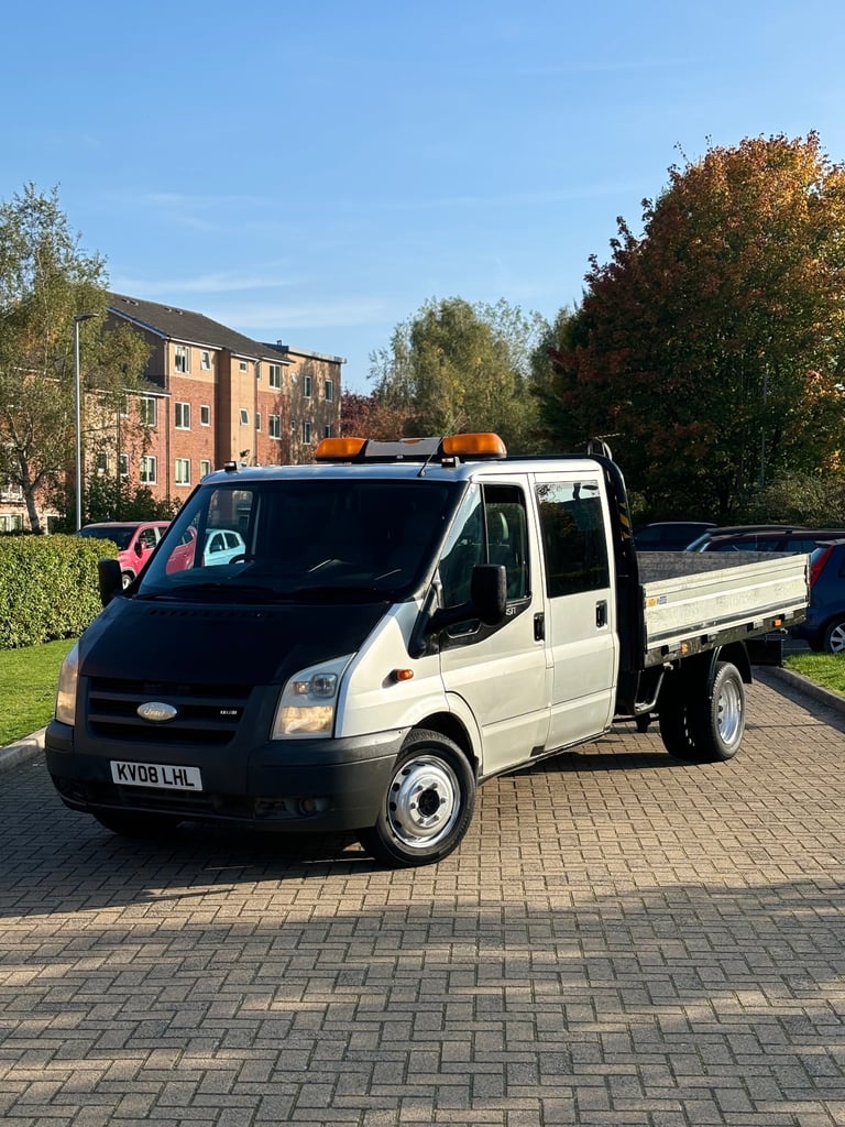 2008 Ford Transit T350 flatbed CrewCab! Twin axle! XLWB edition FSH! 
