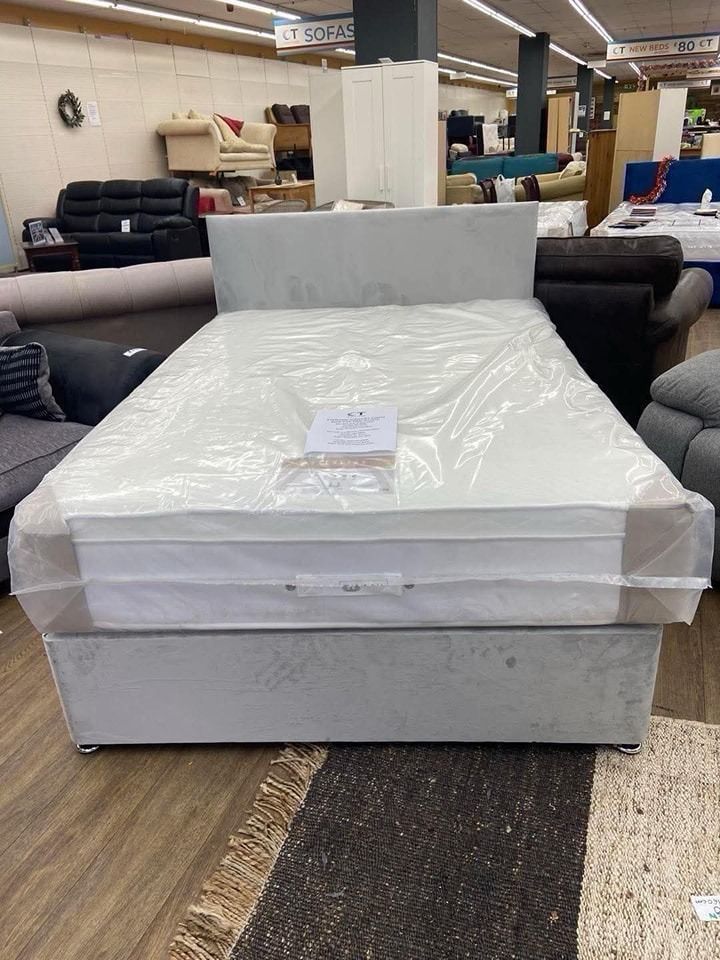 Luxury DIVAN 4FT Small Double Divan Bed Base + Mattress & Storage >> Flat 20% Off >>>>>