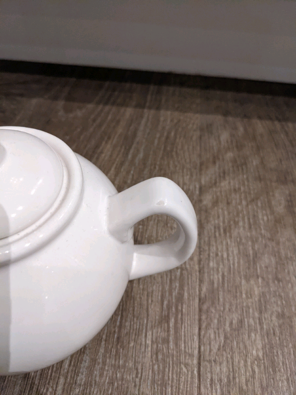 White porcelain teapot
