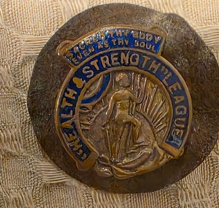 image for THE HEALTH AND STRENGTH LEAGE LAPEL BADGE