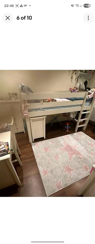 Bunk bed, desk and two chest of drawers