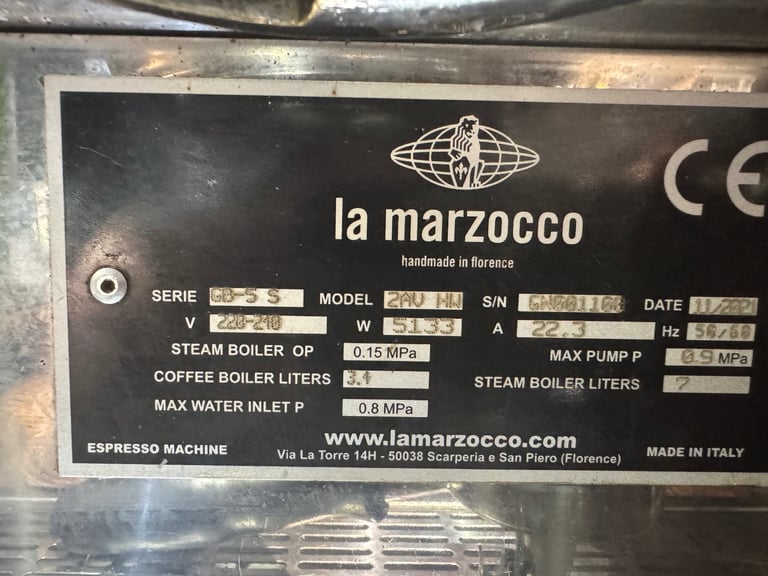 La Marzocco GB5s coffee machine 