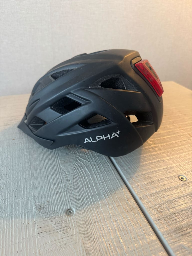 image for Alpha+ Bike Helmet Small - Black - LED Light
