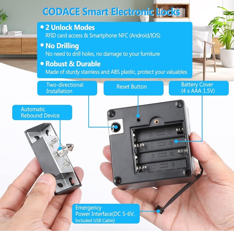 RFID Cabinet Lock, Smart NFC Electronic Locks for Wooden Cabinet