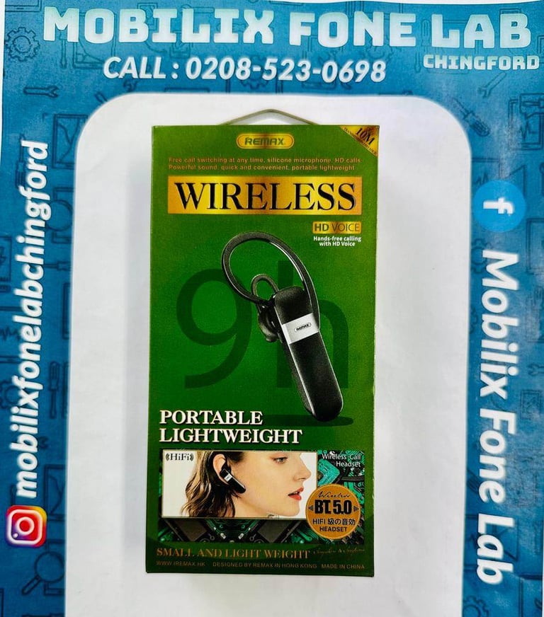 image for REMAX RB-T36 Wireless Bluetooth Headset HD Voice Portable lightweight Compatible with iOS & Android