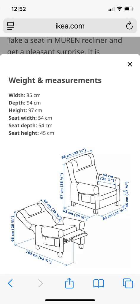 Ikea “Muren” recliner armchair