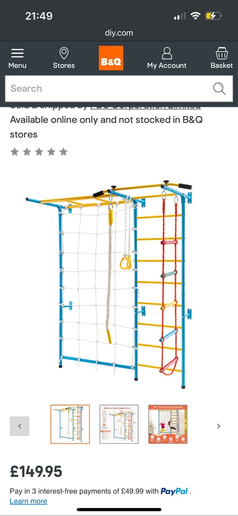 image for Kids wall mounted climbing frame 