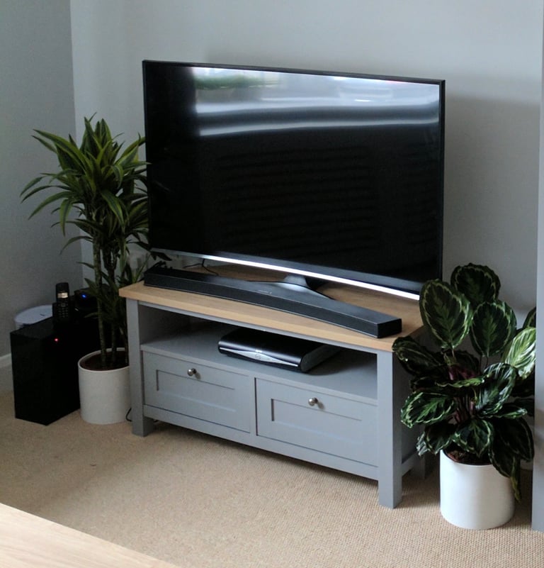 TV Stand – Modern Oak & Grey Finish (Next Furniture)