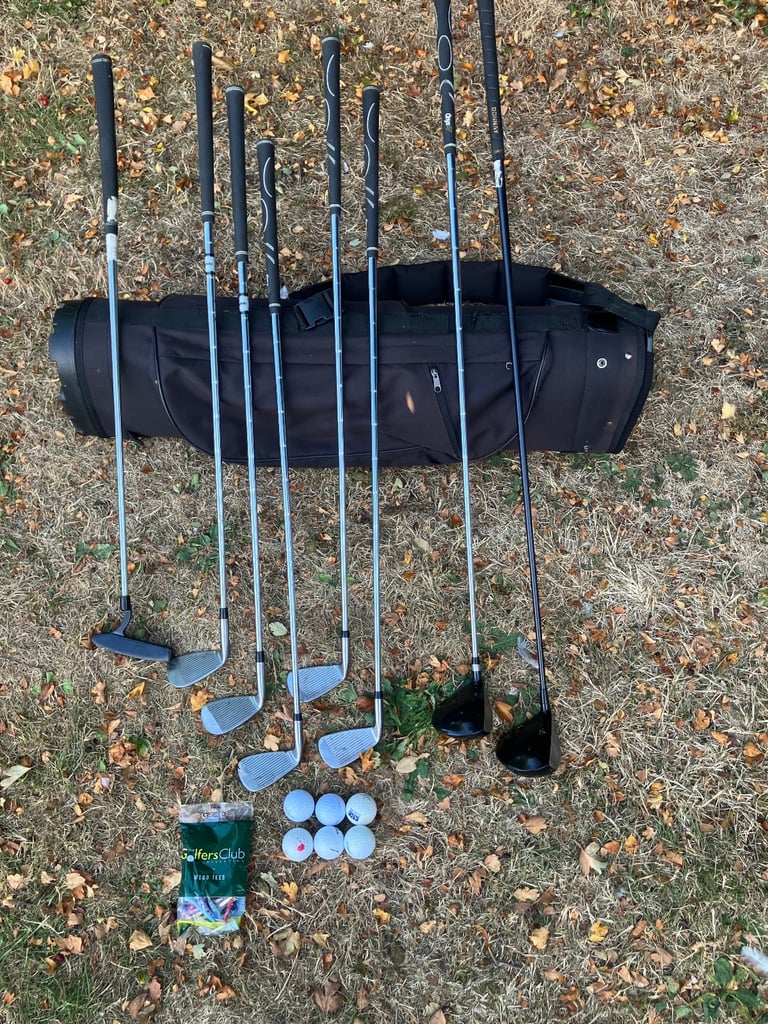 Men’s Golf Clubs Half Set Ideal Starter Set With Cart Bag Carry Strap