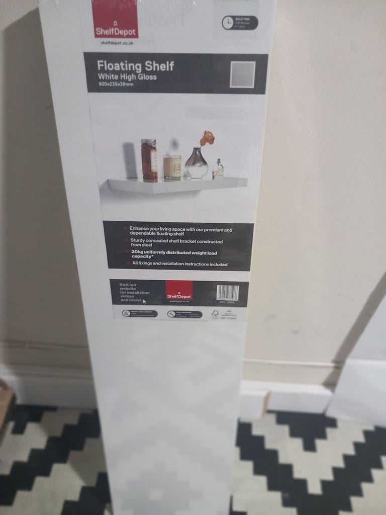 Brand new white hight gloss floating shelve