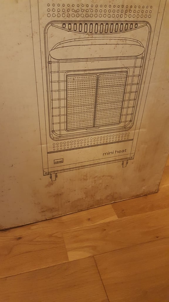 calor gas mini heat black lpg radiant mobile heater fitted with 21mm butane regulator new other