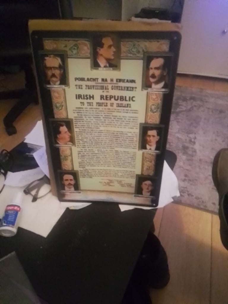 Irish proclamation new tin sign