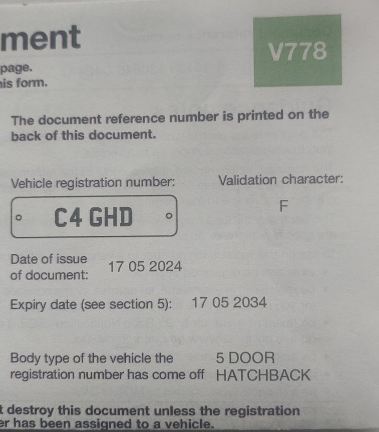 C4GHD Private Car Number Plates