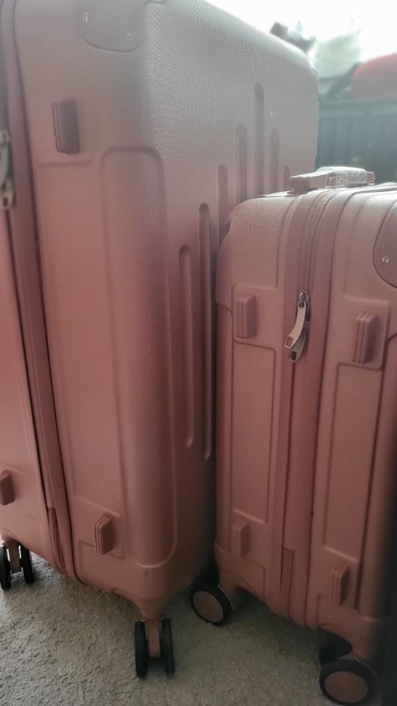 2x pink suitcase medium and large size new 