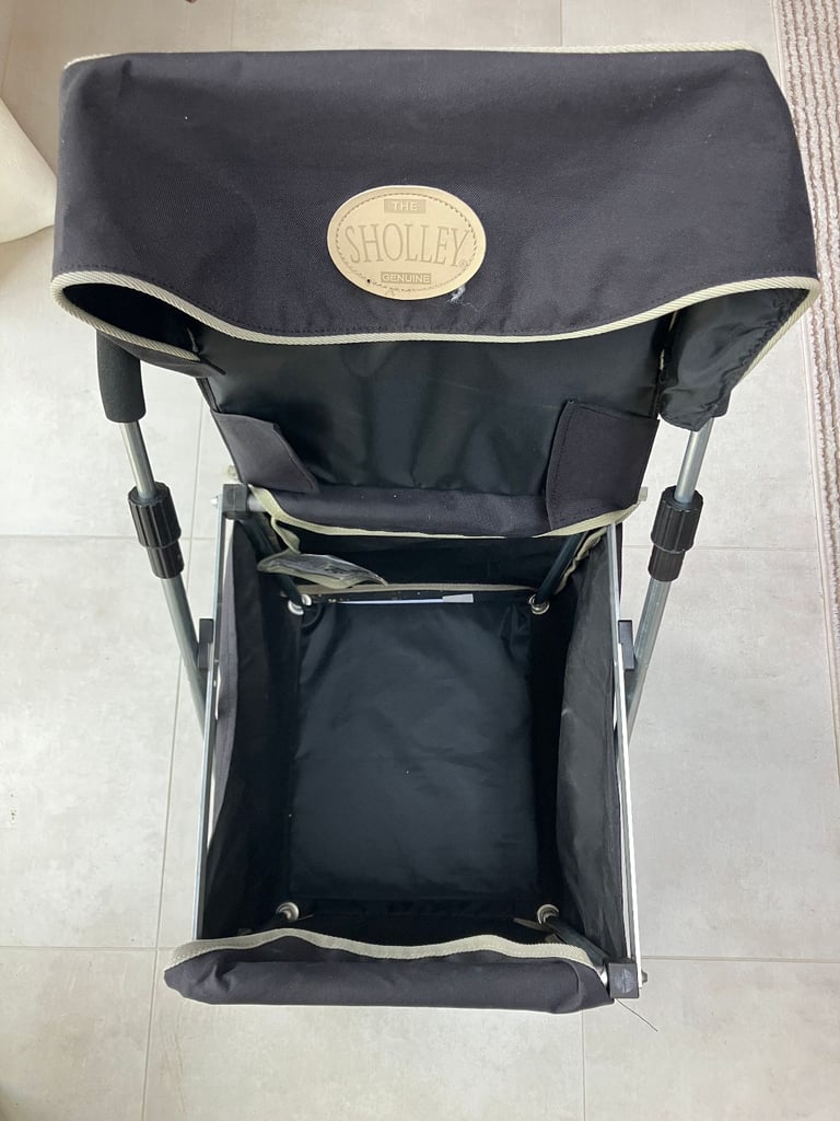 Genuine Sholley Trolley Wheeled Foldable Walking Aid Shopping Trolley - Black