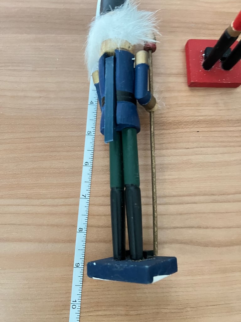 2x Wooden Nutcracker Standing Decoration 