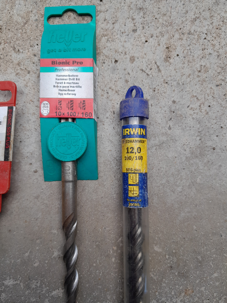 SDS Masonry Drill Bits 2x7mm, 8mm, 10mm, 12mm NEW and UNUSED