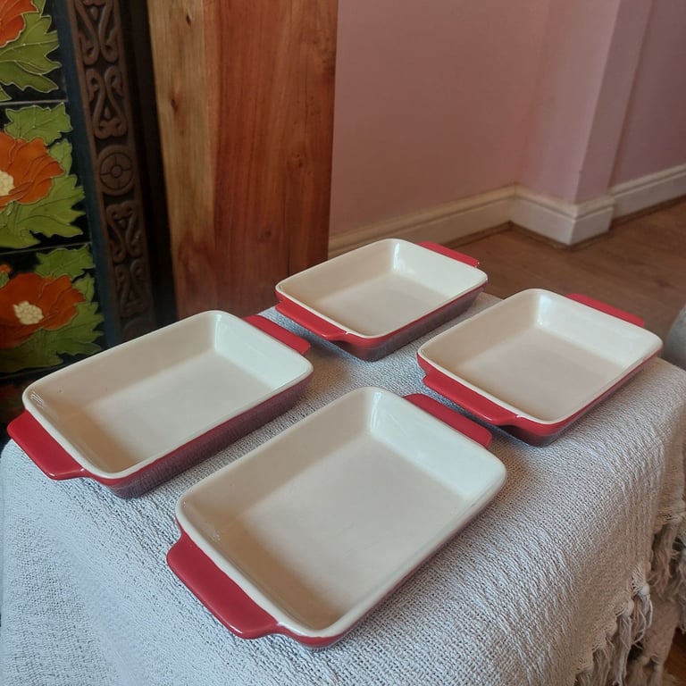 Four Red Swiss Kuhn Rikon Tapas Dishes 