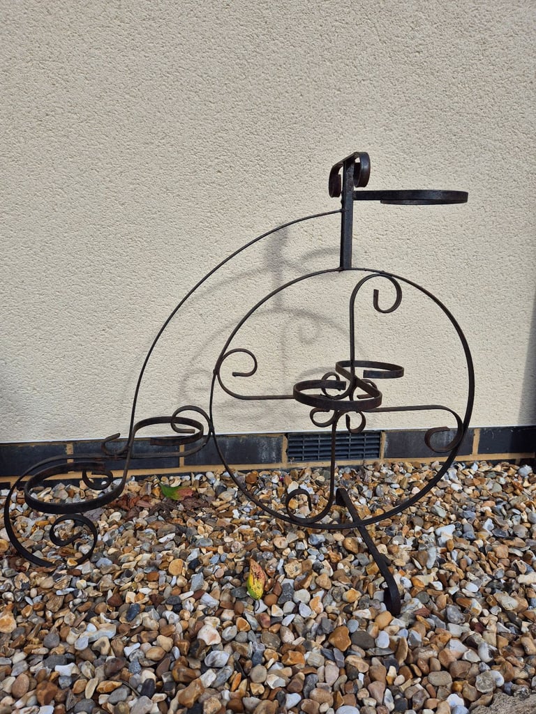 image for A Vintage Iron Bicycle Planter 