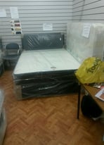 fabric divan - strong bed = single - double - king size bed frame with mattress