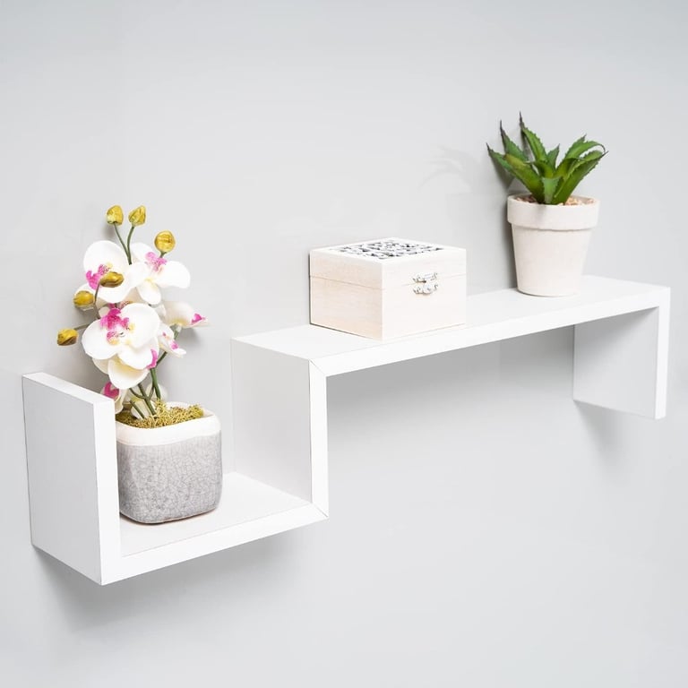 Gatton Design Floating Shelves (Up and Down)- Grey, Black, White