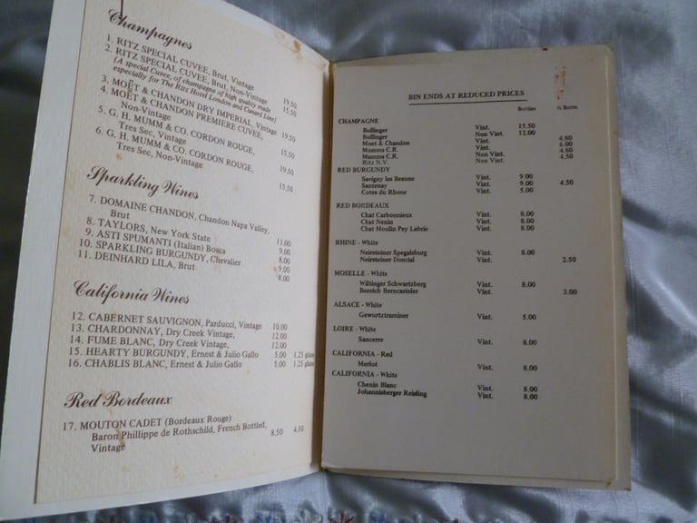 Queen Elizabeth 2, Pocket Companion and Wine List, plus Cunard Countess and Princess Deck Plans.