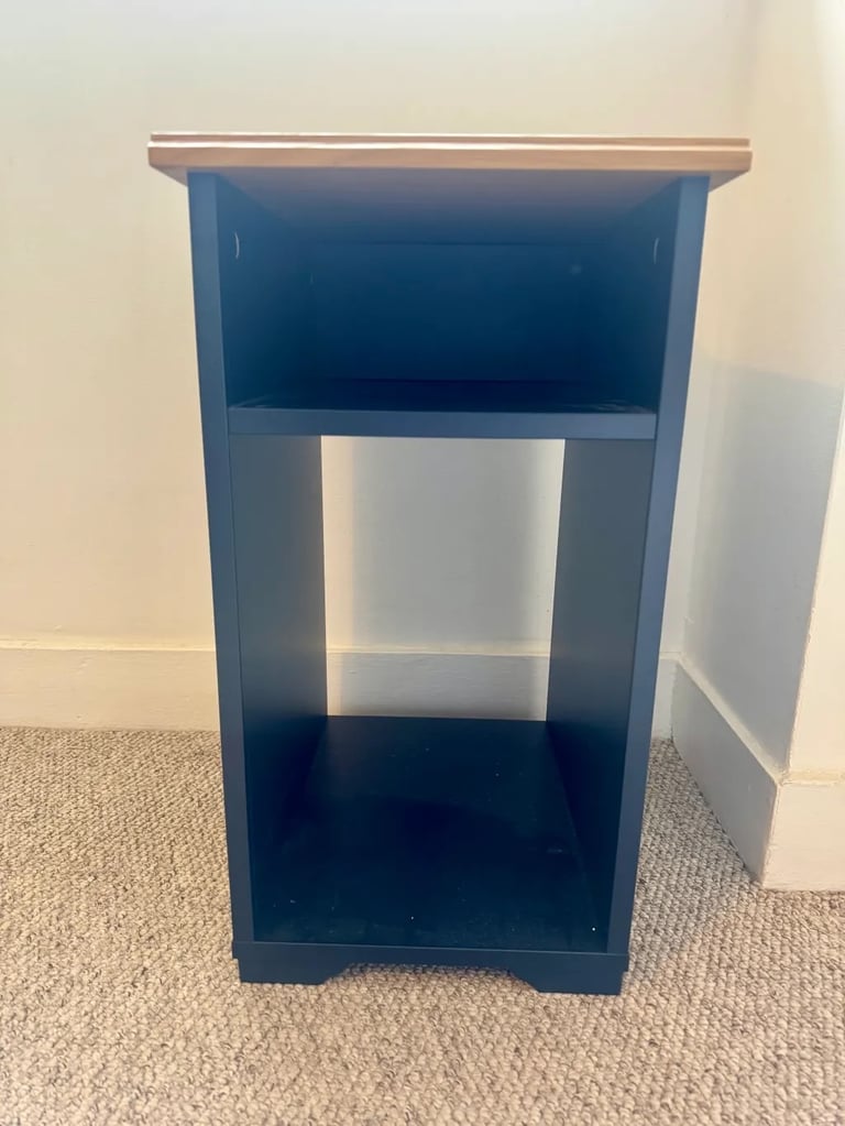 IKEA SKRUVBY side table, black/blue, like new 