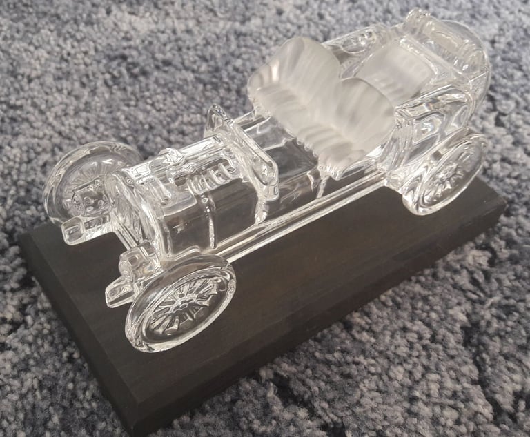 image for Hof Bauer Paperweight Mercedes 500K Vintage Car Crystal Glass – post or collect