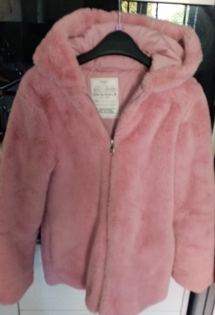 Girls Marks and Spencer furry coat